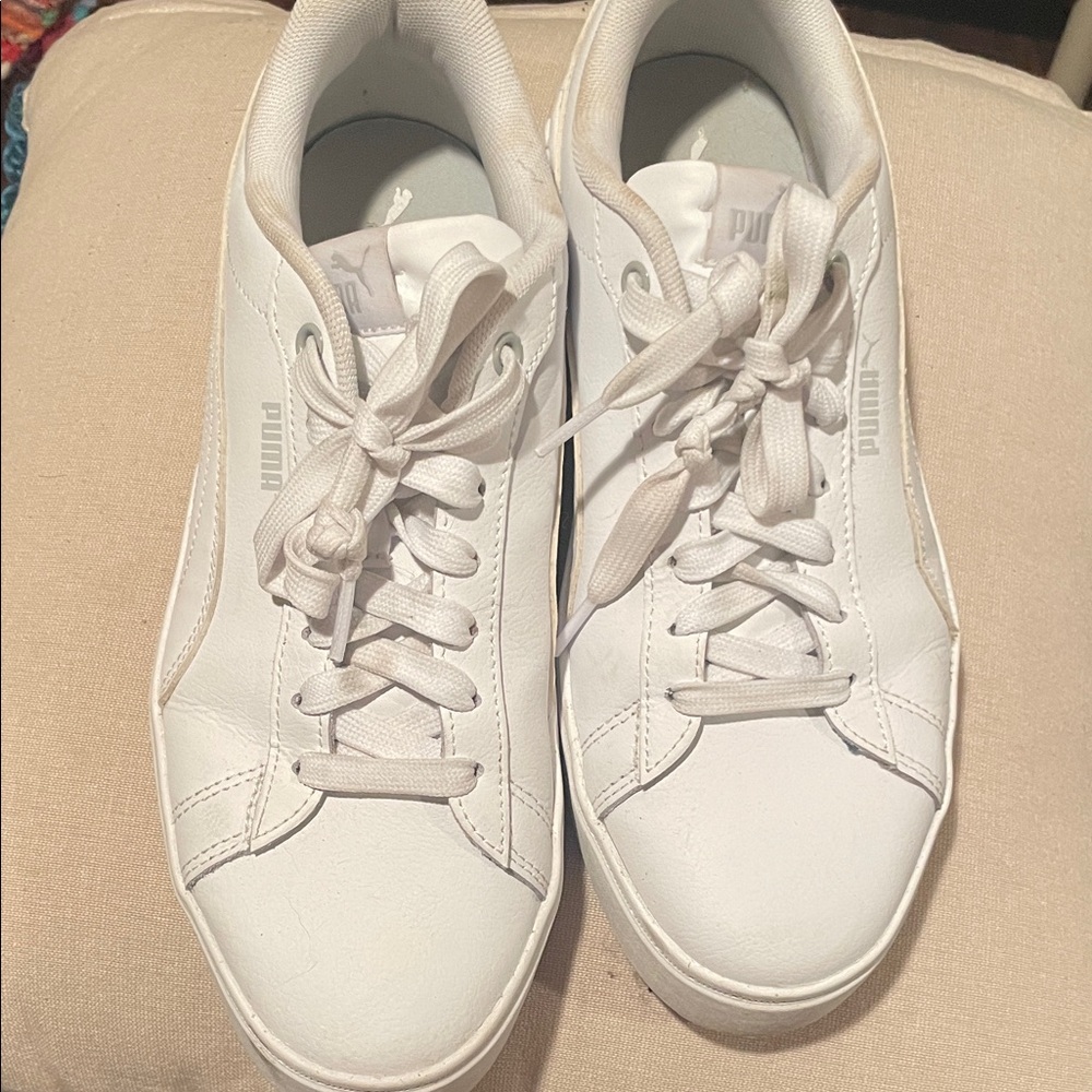 Puma Classic White Lace-Up Sneakers